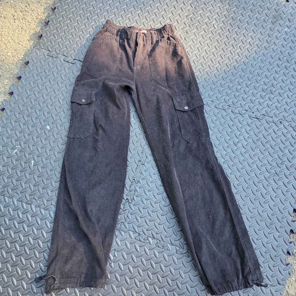 Unionbay Corduroy Cargo Pants Charcoal Cotton Utility Straight Leg Womens 5